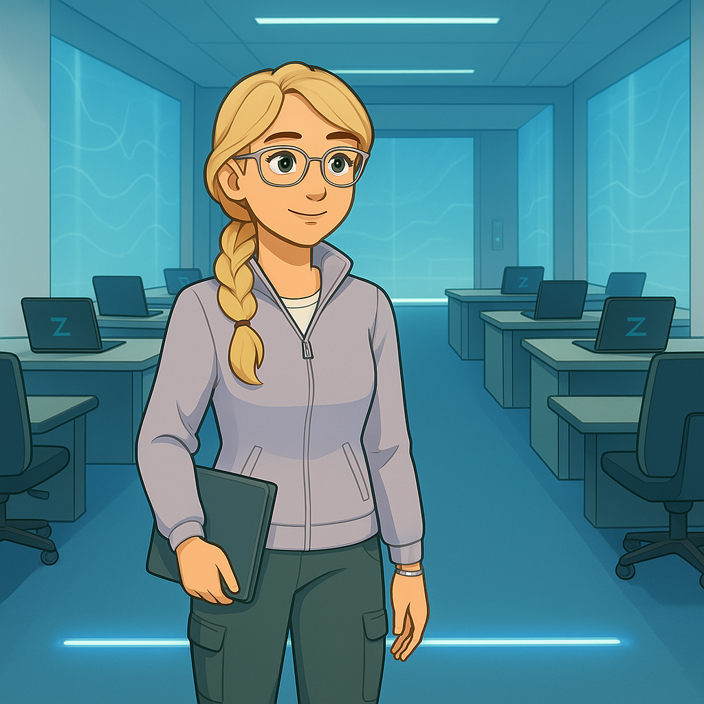 8th intern enters the training room